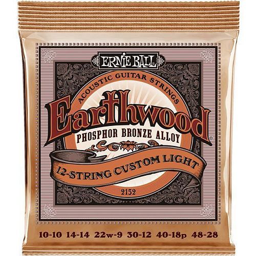 Ernie Ball 2152 (10-48) Phosphor Bronze Custom Light Комплект струн для 12-стр акустической гитары