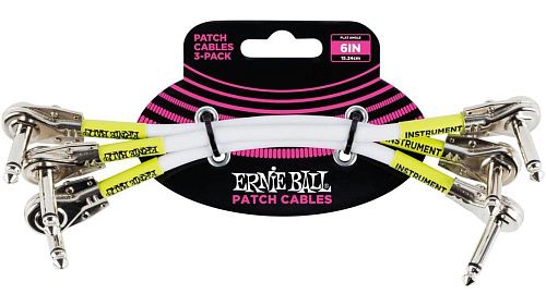 Ernie Ball 6052 Набор из 3-х инструментальных кабелей с угловыми джеками.