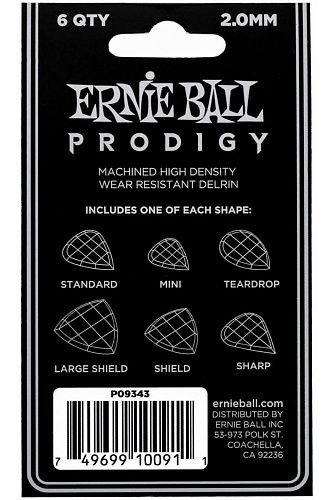 Ernie Ball 9343 Prodigy White Набор медиаторов.